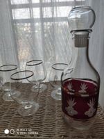 Exklusives Cognac-Set, Karaffe und 4 Gläser, Top Zustand