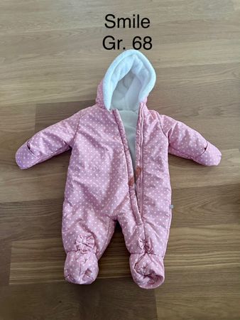 Süsser Baby Winter Overall, rosa mit Pünktli, Gr. 68