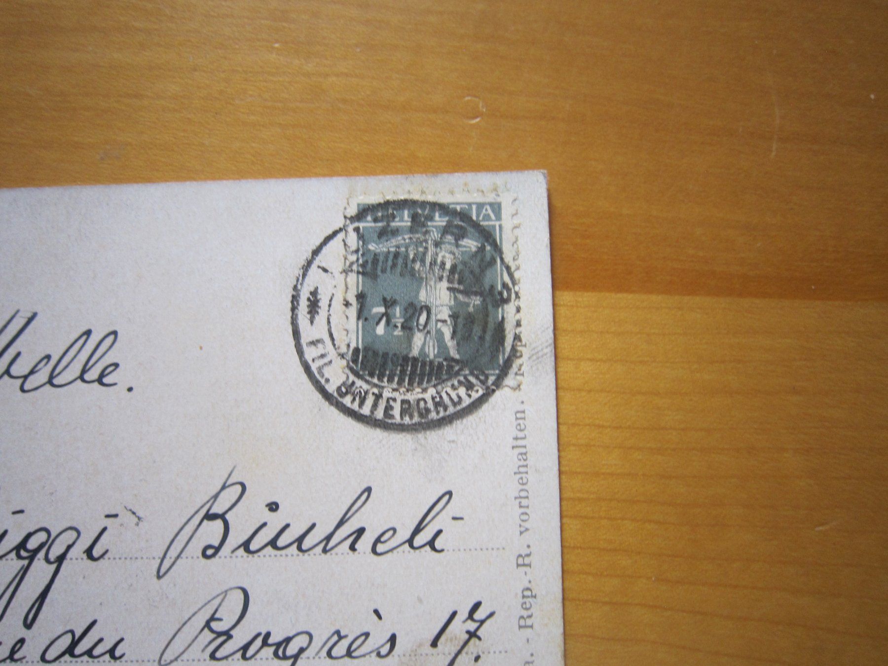 Cartoline postali: No 8  Postkarte Morgenlied Stempel Luzern 1920 – Usato da Gordola venduto da Polentaefung 3