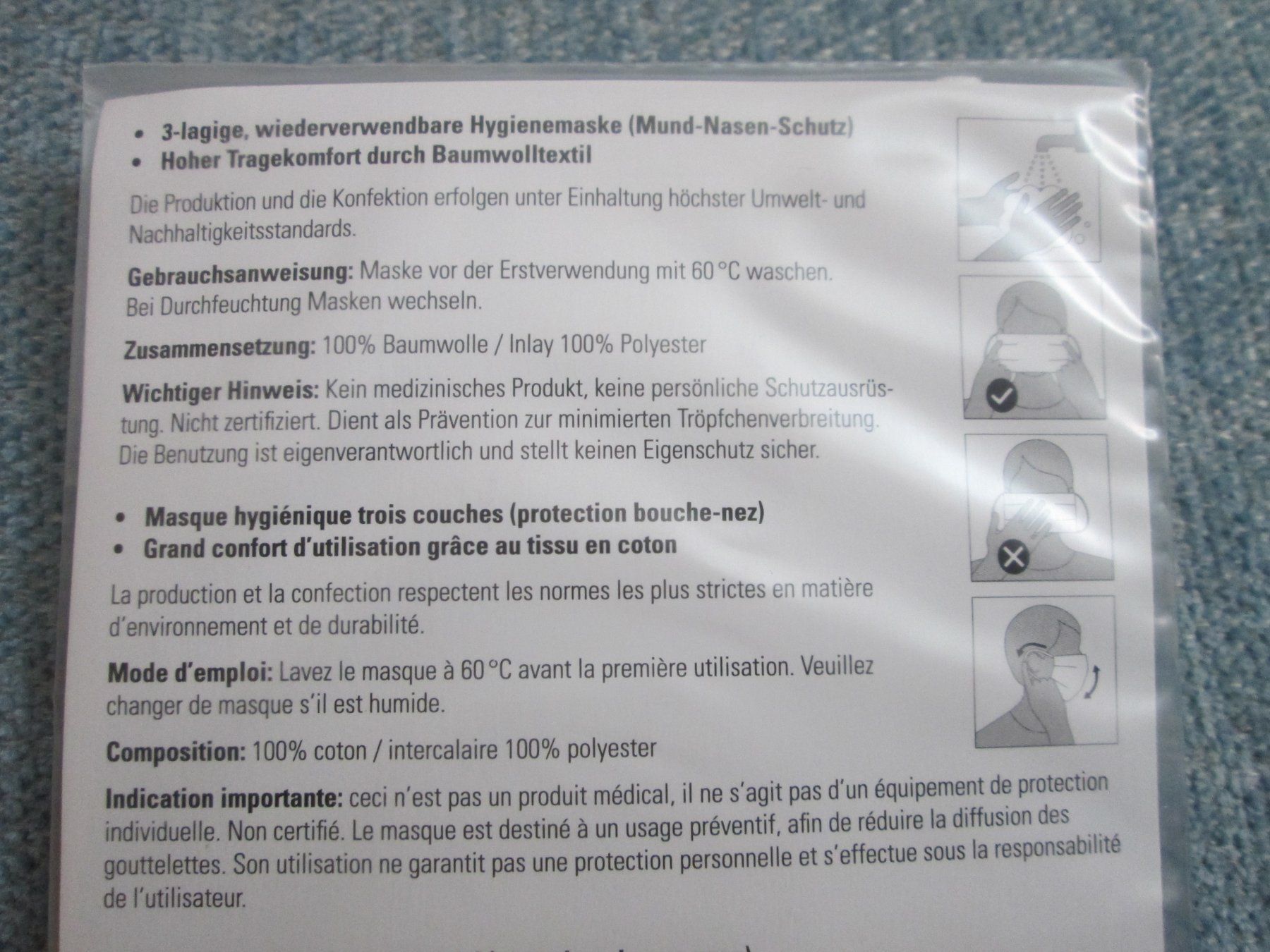 Protezione per viso e udito: Textile Community Mask – Nuovo e nell'imballaggio originale da Neuchâtel venduto da Dualseele 3
