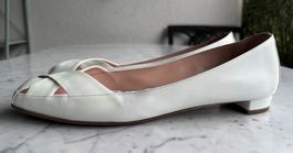 SERGIO ROSSI chaussures cuir verni crème/Lackleder Schuhe 40