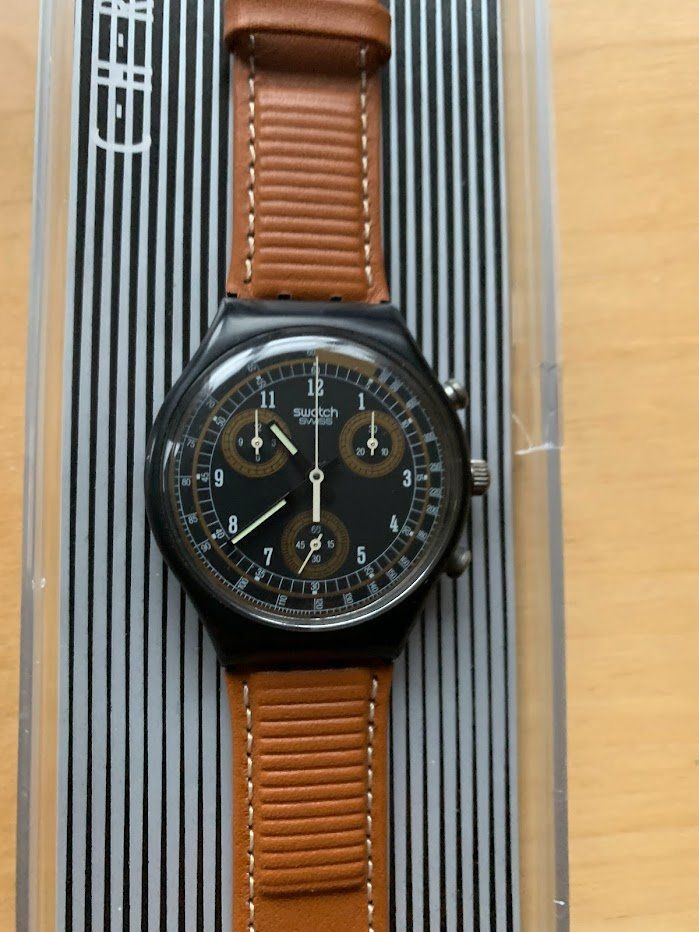 Swatch Uhren: Rarität Swatch Crono Classic Brown – Neu und originalverpackt aus Altdorf UR von Regulo