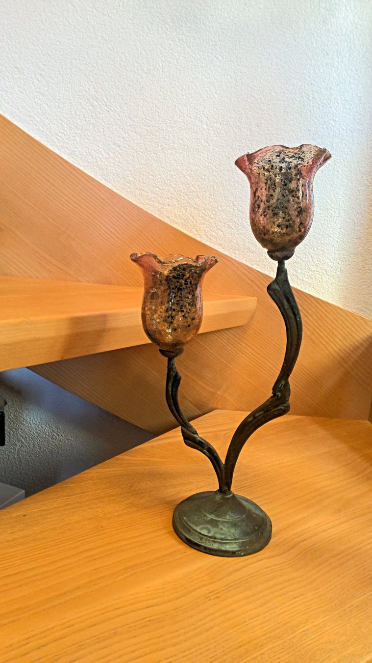 Portacandele: Kerzenständer mit farbigem Glas – Usato da Uster venduto da Esther_Hagmann
