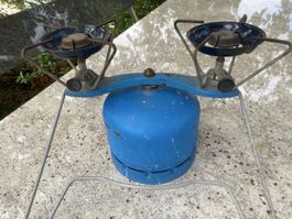 Camping Kocher 2 Flammen blau international guter Zustand