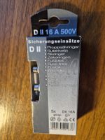 Sicherungseinsätze DII 16A 500V, 10 Stück neu