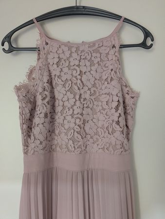 Elegantes Maxikleid mit Spitze & Plisseerock – Gr. 34