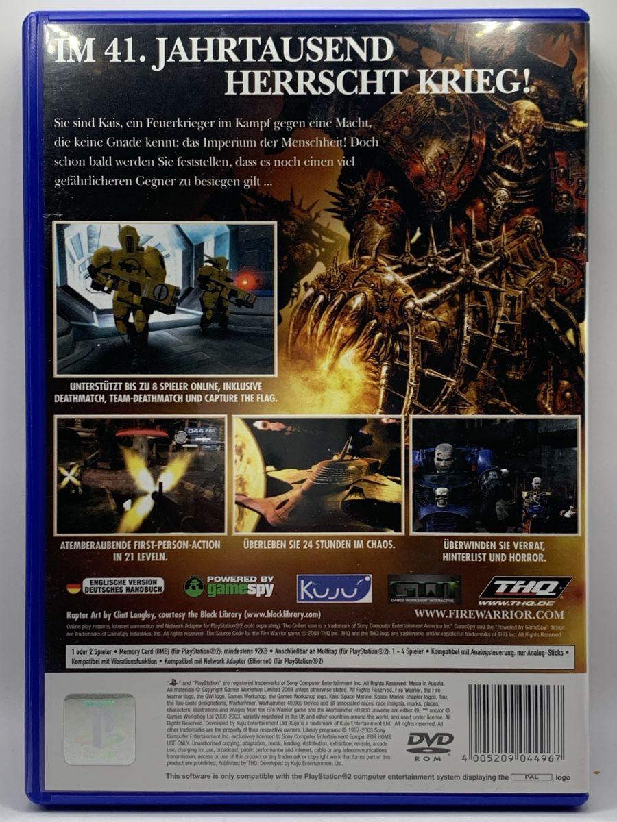 Sony Giochi: Warhammer 40.000 Fire Warrior - PS2 – Usato da Ostermundigen venduto da RG-Collector 1