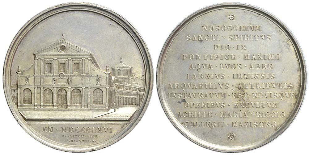 Medaglie: Rom, Pius IX., Silbermedaille 1866, RRR! – Usato da Chiasso venduto da Novamarketing