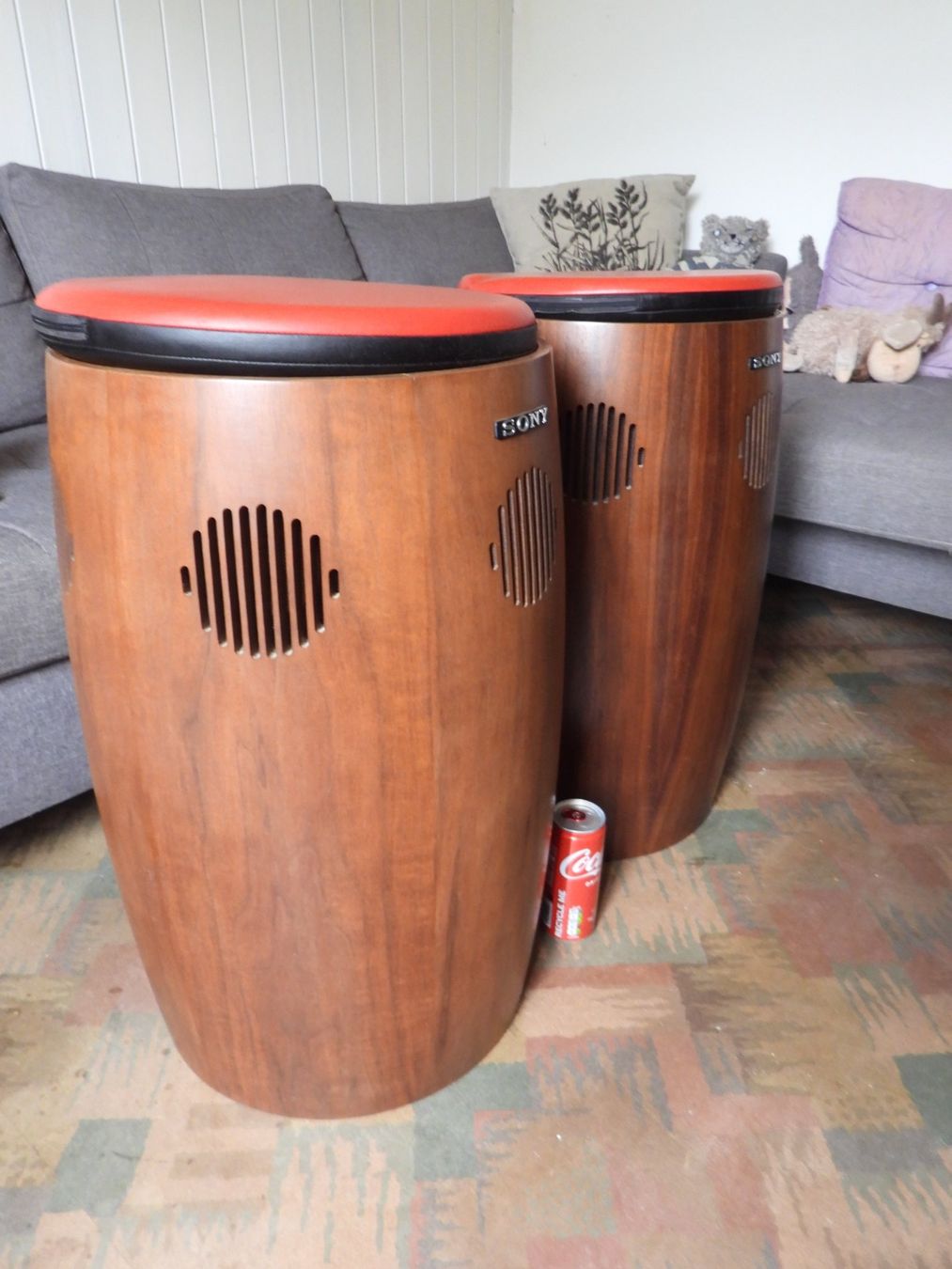 Sony Casse acustiche: Sony SS-9500 Bongo/Conga Lautsprecher/Design Hocker 70's – Usato da Tavannes venduto da jimananas