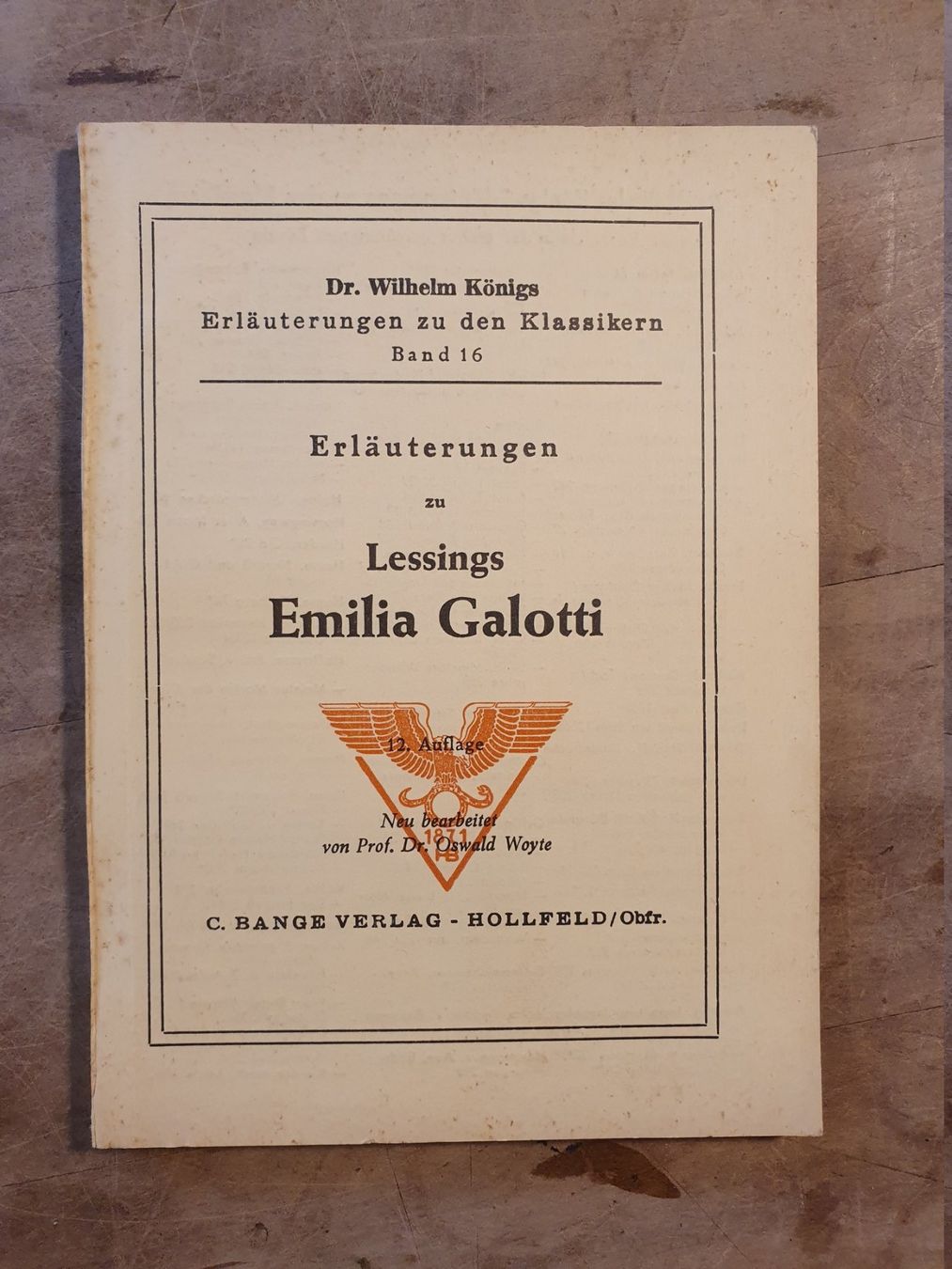 Libri: Emilia Galotti Lessing Bange – Usato da Zürich venduto da loosebone