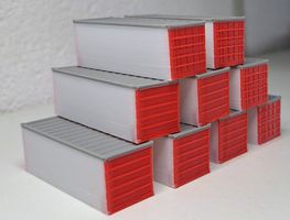 9 Container Spur N 3 D Druck Weiss/Rot 50/16/ 17 mm