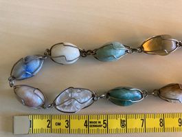 Halskette Farbige Steine 30cm