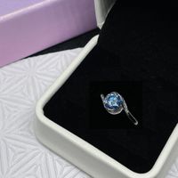 Moissanite Ring, Royal Blue Silber 1ct - Gr. 57 Zertifikat