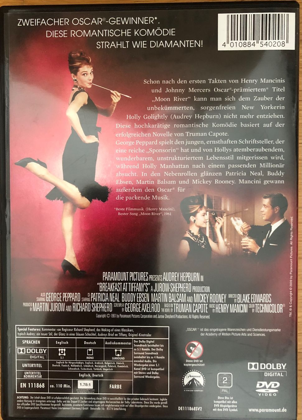 Tutti i DVDs: DVD Frühstück bei Tiffany – Usato da Münchenstein venduto da Dibu11 2