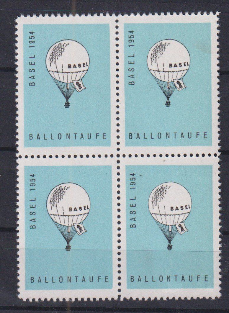 Vignettes Autoroutières: ++Ballontaufe  1954 4er Block ++ – D'occasion à Samnaun-Compatsch par Muckimu
