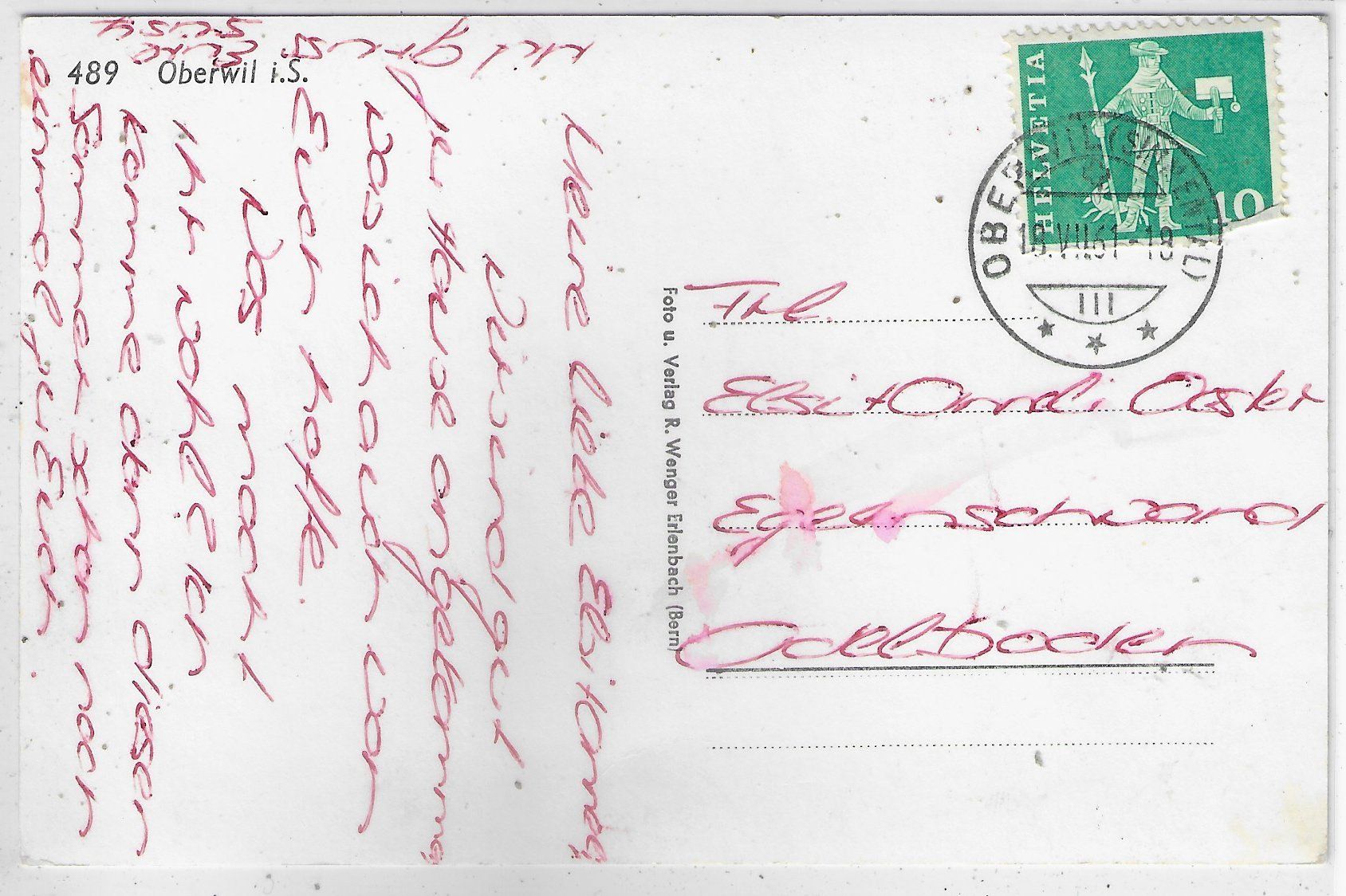 Cartoline postali: Oberwil im Simmental – Usato da Ettingen venduto da Kartenplanet 1