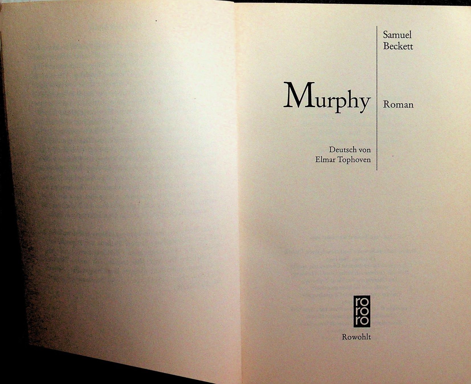 Livres: Samuel Becket Murphy TB  Rowohlt  1994 – D'occasion à Reitnau par Zaomir 3