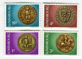 Briefmarken "Münzen". Luxemburg.