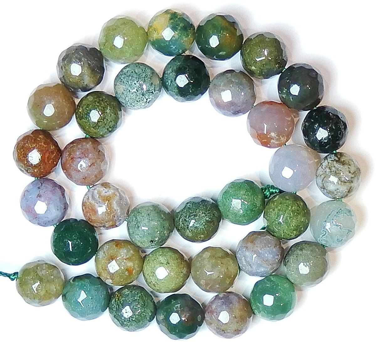 Catenine: 1 Strang echte Indian Achat Perlen 10 mm facettiert – Nuovo (secondo la descrizione) da Müllheim Dorf venduto da GUENI01