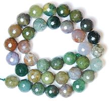 1 Strang echte Indian Achat Perlen 10 mm facettiert