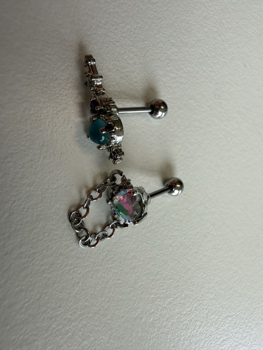 Orecchini pendenti & Orecchini a lobo: Schmuck-Set: 2x Ohrstecker + 1x Ohrring mit Kette 💎 – Nuovo (secondo la descrizione) da Oberhofen Thun'see venduto da ClaudiaKelesh 2