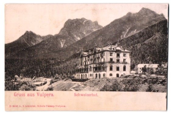 Cartes postales: Relief-AK Vulpera, Hotel Schweizerhof mi – D'occasion à Berlin par bartko-reher