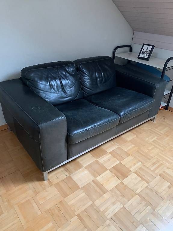 Sofas: Schwarzes Ledersofa – Gebraucht aus Adligenswil von Levendeur95 4