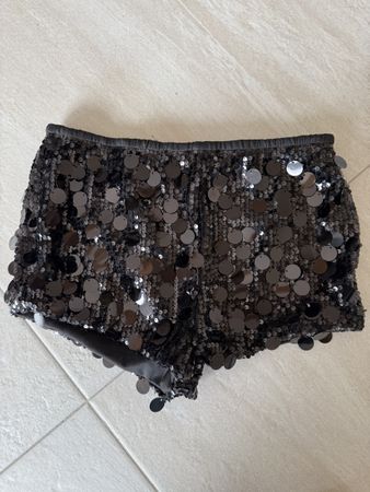 Schwarze Pailletten-Hose, Short, Sommer, Top Zustand!