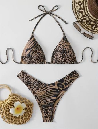 🌴Animal Print Bikini Set Gr. S - Neu - Versand gratis