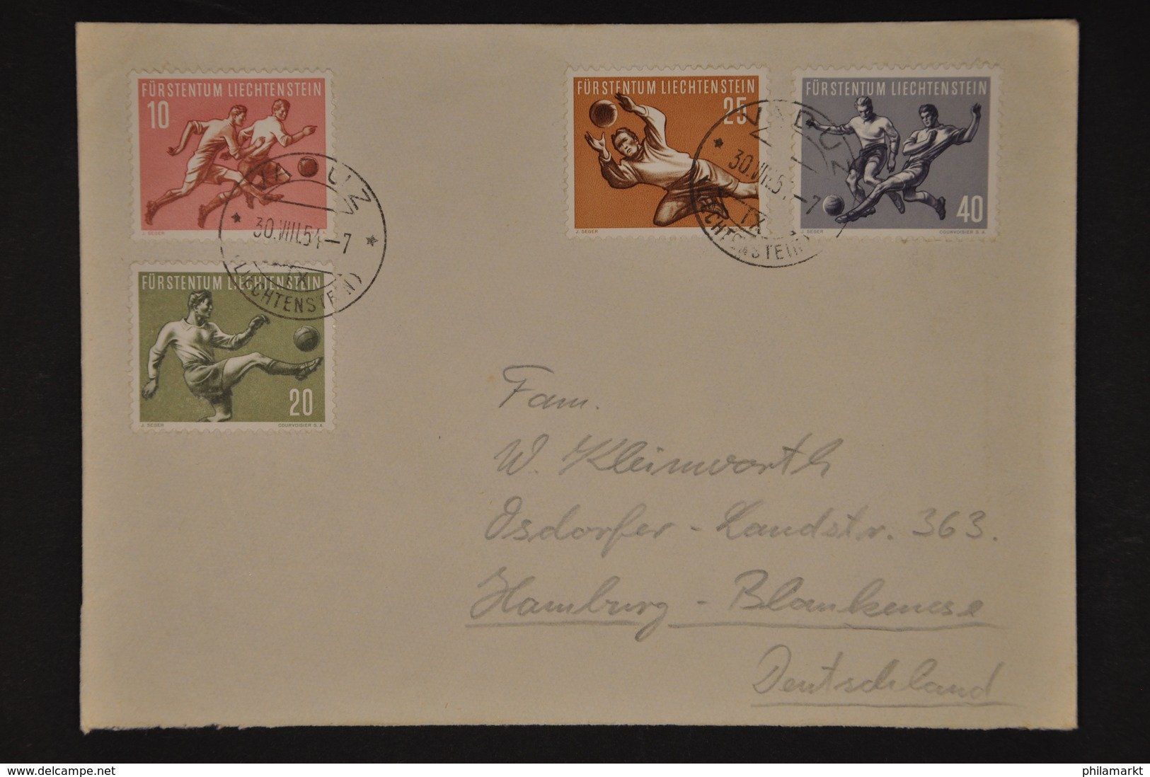 Tutti i francobolli: 1954 266-269 sauberer Satzbrief – Usato da Wolfhalden venduto da Zinauktion