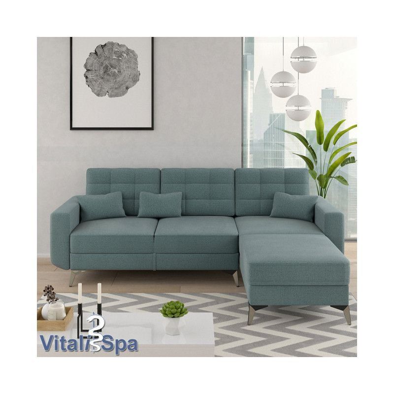 Divani: Ecksofa Schlafsofa Boxspringsofa YORK - Blau- Sofa – Nuovo e nell'imballaggio originale da Wallenwil venduto da toesstal-vertrieb 2