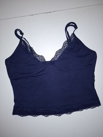 Débardeur bleu marine avec dentelle, taille M