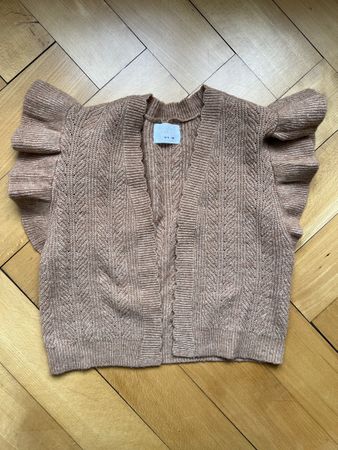 Zara Strickweste mit Rüschenärmel, Grösse 164, Top Zustand