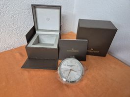 Tischuhr Baume & Mercier Clifton Edelstahl,  Leder, Box, top