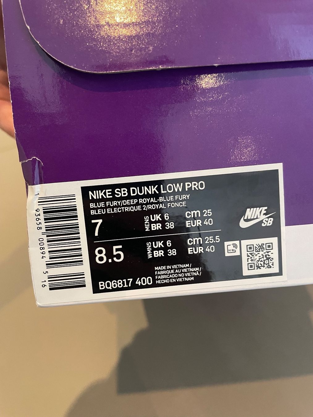 Nike Herrenschuhe: Nike SB Dunk Low Pro Blue Fury – Gebraucht aus Wettswil von  2