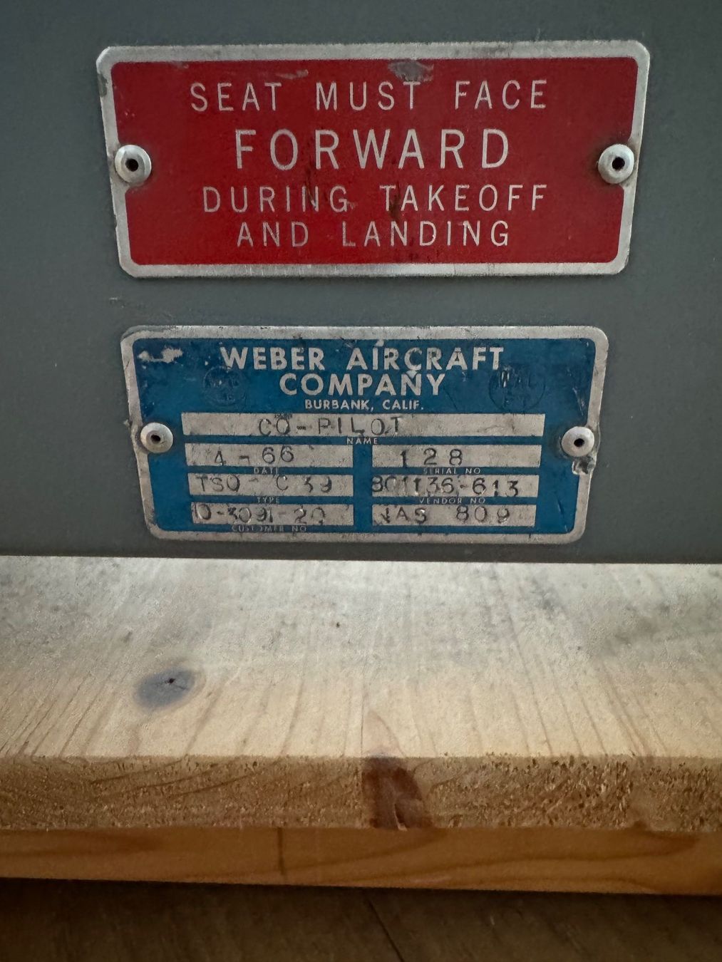 Sedie: Flugzeug Pilotensitz    Boeing 727   Co-Pilot – Usato da Allmendingen b. BE venduto da iwc68 3