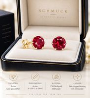 Ohrring aus gelbgold und Rubin