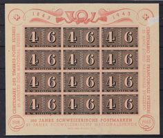 1943 Kleinbogen 100 Jahre Postmarken **   15861