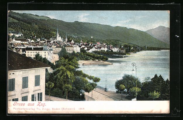 Ansichtskarten: AK Zug, Ortspartie am Wasser – Gebraucht aus Berlin von bartko-reher