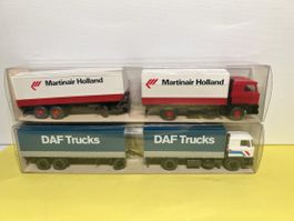 2 x Wiking DAF Fernlastzüge in 1/87