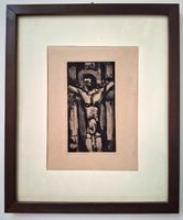 Aquatinta-Stich des Künstlers Georges Rouault "Crucifixion".