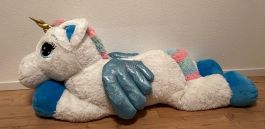Grosses Plüsch Einhorn mit Flügeln – Kuscheltier XXL weiss