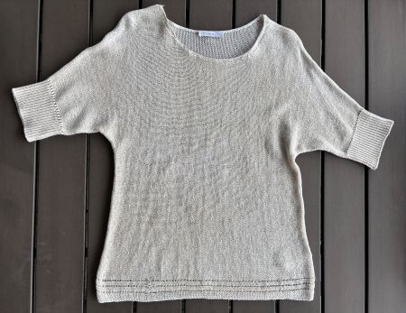 Nile Garn-Pullover, Grösse S, kurzarm, beige