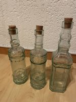 3er Set Vintage Glasflaschen mit Korken - Dekoflaschen