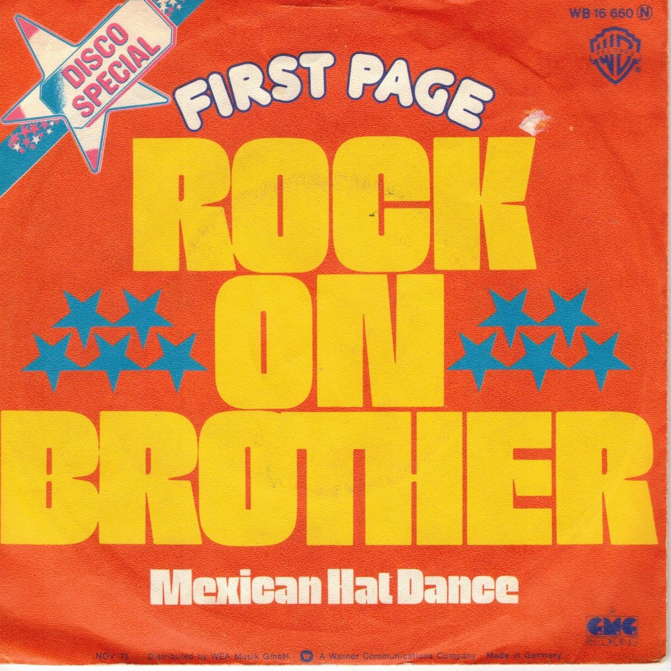 Dischi in vinile: Single7  First Page -- Rock on brother – Usato da Rheinau venduto da thealbum