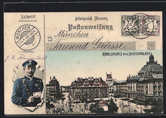 Cartes postales: München, Karlsplatz mit Justizpalast au – D'occasion à Berlin par bartko-reher