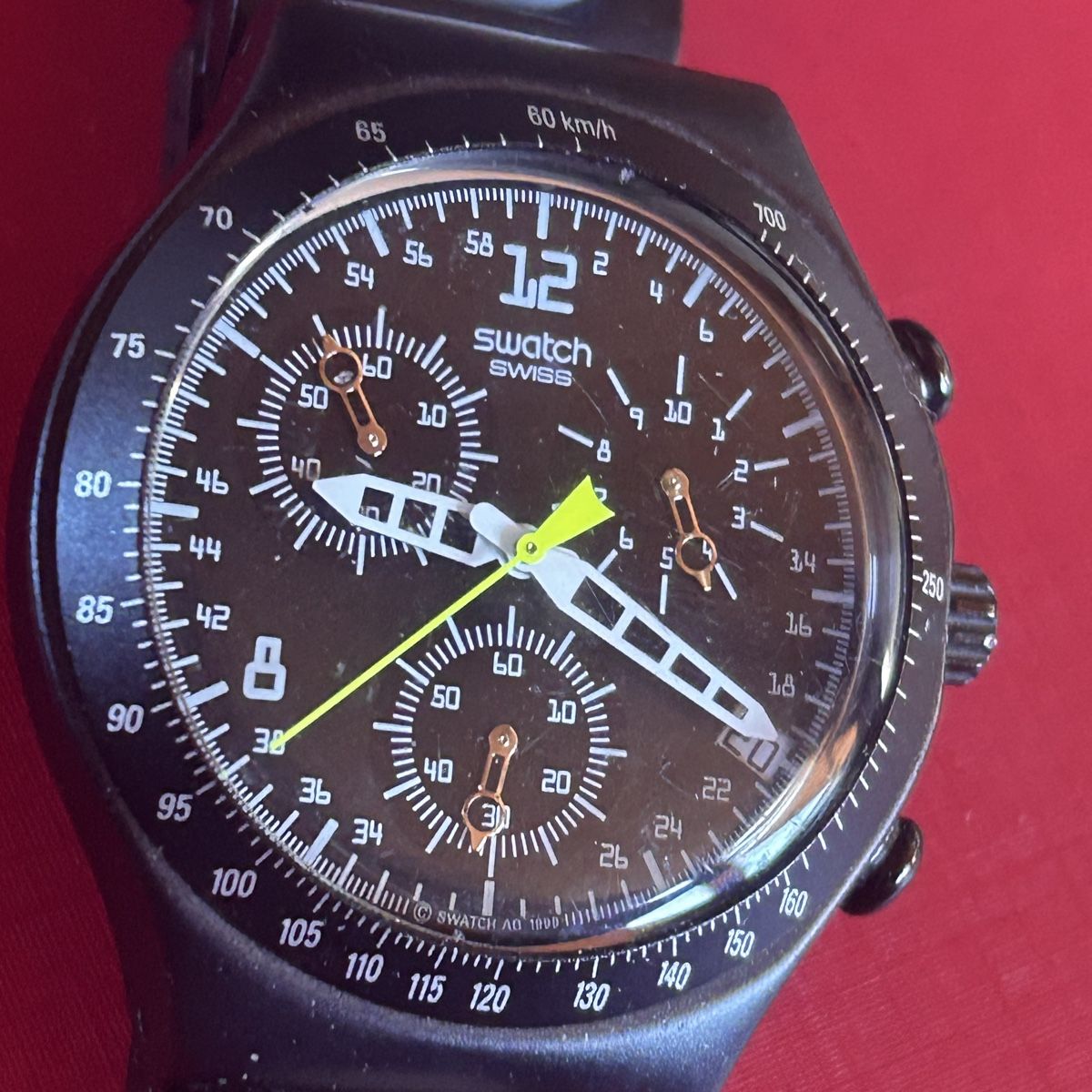 Swatch Orologi: Swatch Uhr  Chronograph Schwarz! – Usato da Laufen venduto da Bellavitaboom 9
