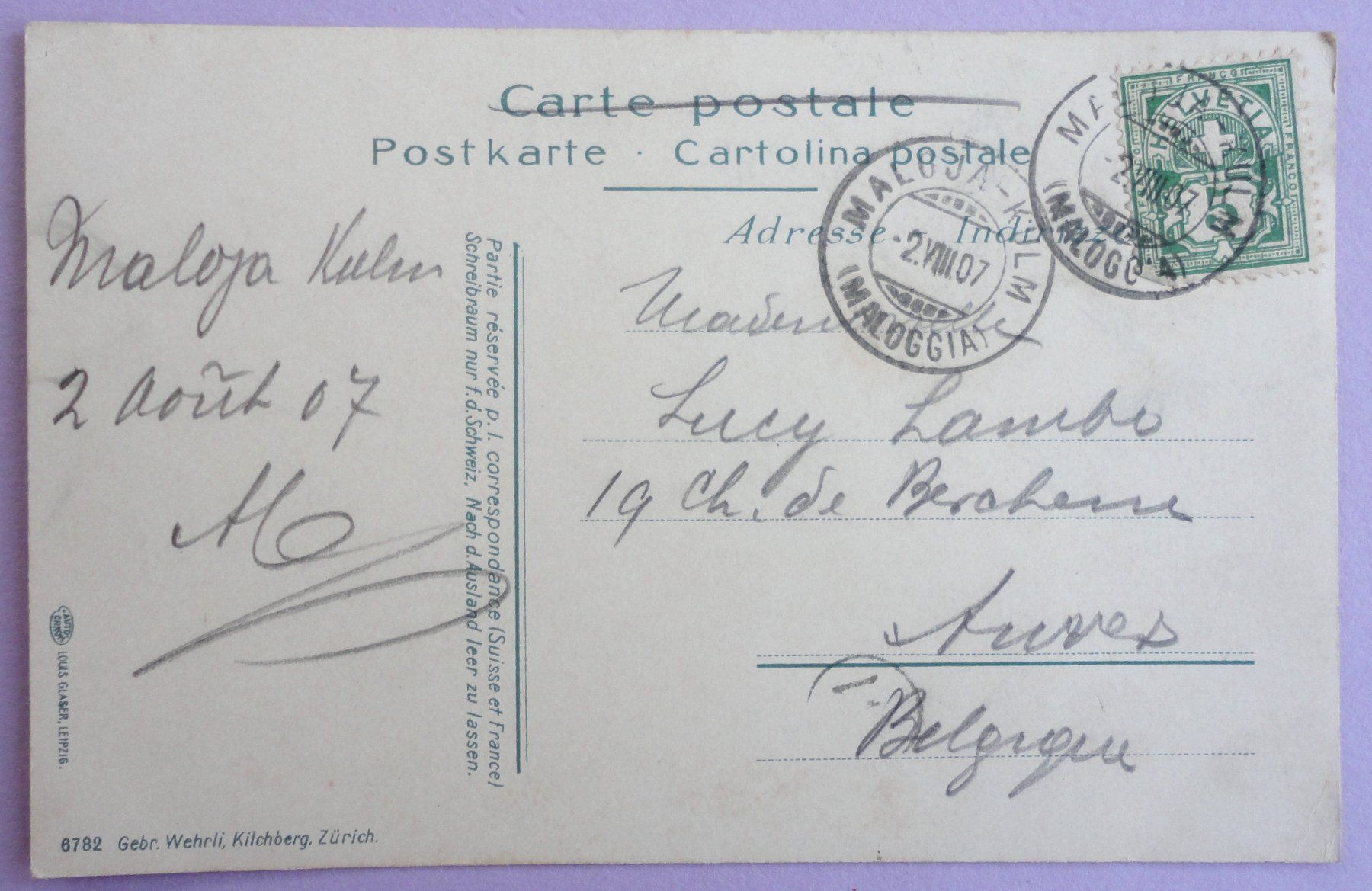 Cartoline postali: Silsersee – Usato da Fétigny venduto da Billy2miny 1