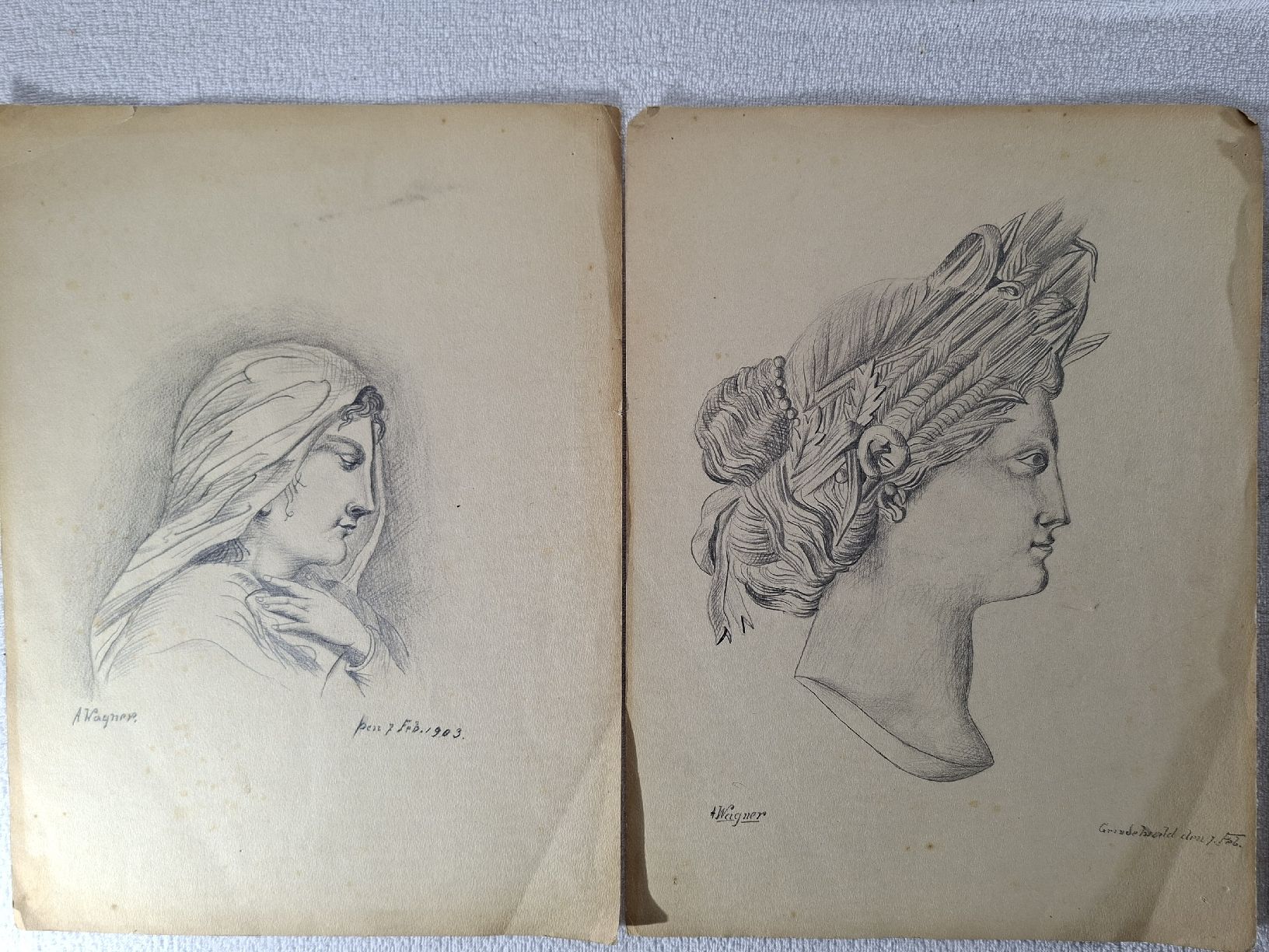Gemälde: antike Zeichnungen um 1909 – Gebraucht aus Grindelwald von carro5