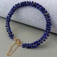 Toller Lapislazuli Armband Perle 20 cm Bracelet Lapis-lazuli